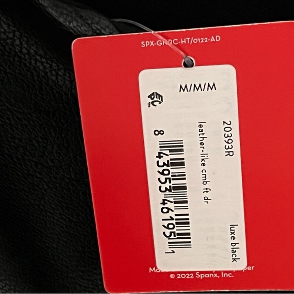 SPANX Leather-Like Combo Fitted Dress - Luxe Black Sz M New with Tags - Picture 9 of 12